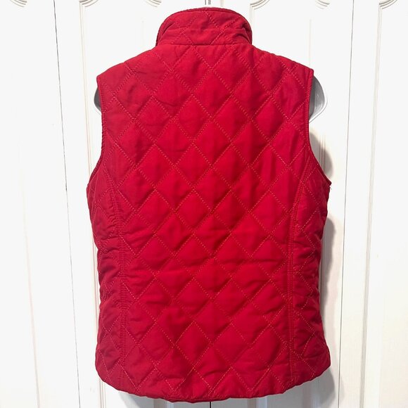 Jane Ashley-Women's Red/Black High Collar Quilted Vest-Medium--Zip Up Front-Pock - Picture 11 of 16
